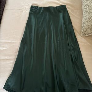 OAK + FORT Deep Green A-Line Skirt - midi